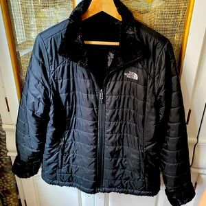 North Face black reversible jacket L